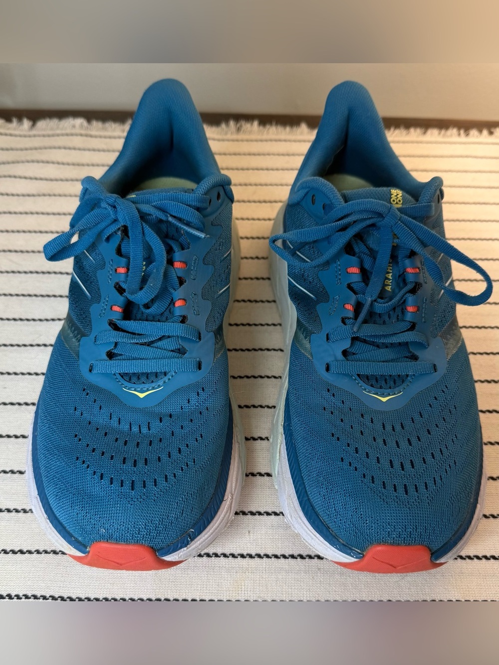 Hoka One One Women's Blue Running Shoes with Coral Accents Size 8.5